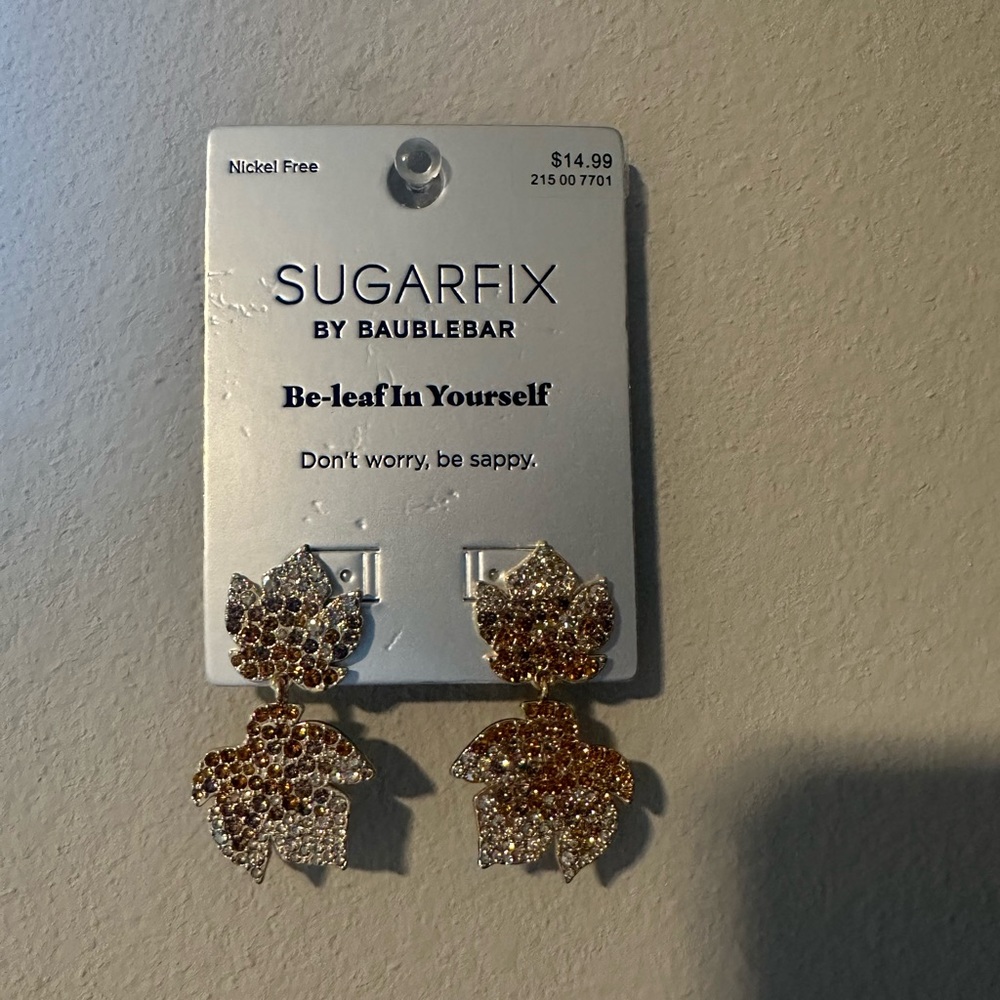 NWT: Cute ‘Be-Leaf In Yourself’ Earrings.